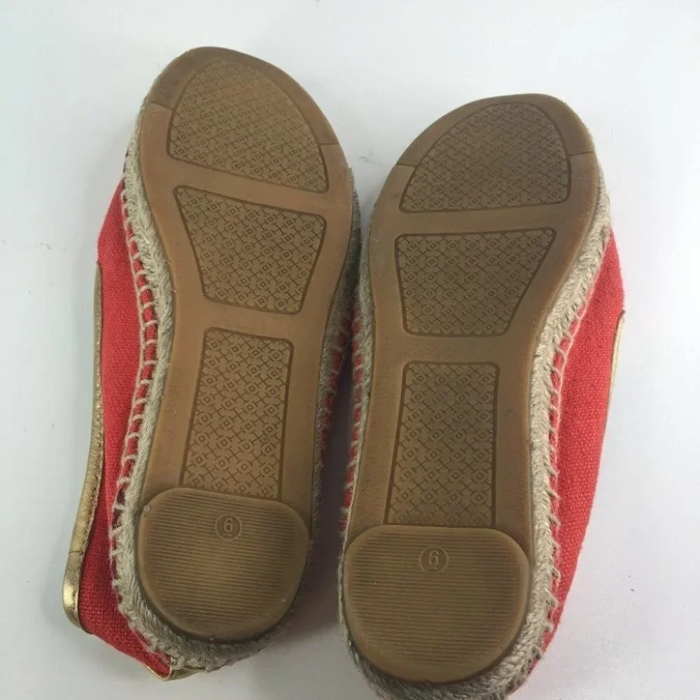 Tory Burch Coconut Linen Espadrille Flats Size 6